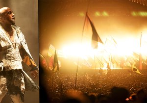 Kanye West přes protesty v Glastonbury vystoupil.