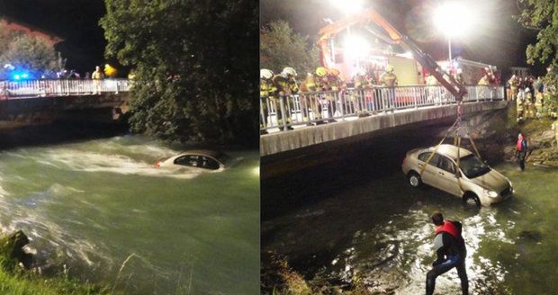 Češi v Rakousku sjeli s autem do řeky! Voda je unášela půl kilometru