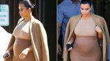 Kim Kardashian jako Věstonická Venuše: Předvedla těhotenské křivky v elastických šatech