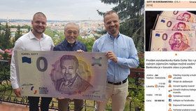 Odporné kšeftování s eurobankovkami vydanými na počest Slavíka: Dej 50 tisíc a Gott bude tvůj!