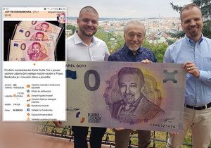 Odporné kšeftování s eurobankovkami vydanými na počest Slavíka: Dej 50 tisíc a Gott bude tvůj!