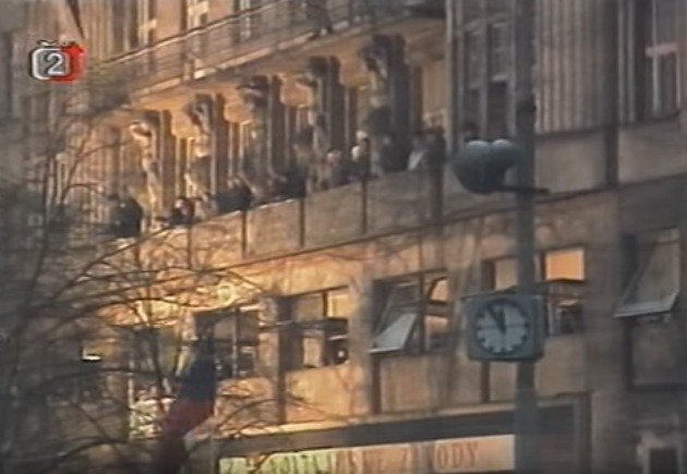 Manifestace na Václavském náměstí v listopadu 1989