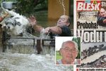 Muž z titulní stránky Blesku: Karel Hanzlík (68) z Českého Krumlova zachraňoval z velké vody psa Valdu.