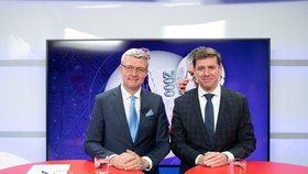 Karel Havlíček (ANO) a Jan Skopeček (ODS) v duelu v Epicentru na Blesk.cz (10.10.2022)