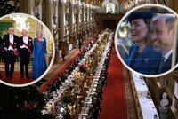 Honosný banket u krále! Karel III. hostil prezidenta Německa, přijela i vysmátá Kate v kočáře