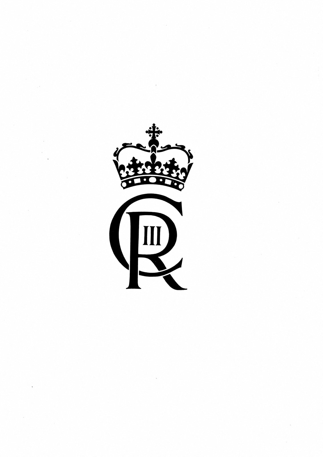 Monogram nového panovníka, krále Karla III.
