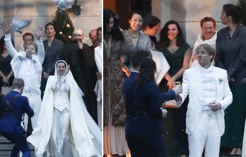 Svatba Karla Janečka s Lilií: Po obřadu velkolepý mejdan! Bílé holubice, střepy a sníh