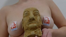 Výraz busty Karla Schwarzenberga věrně kopíruje jeho rozpačitost, kterou projevil nad zveřejněnými polonahými fotkami