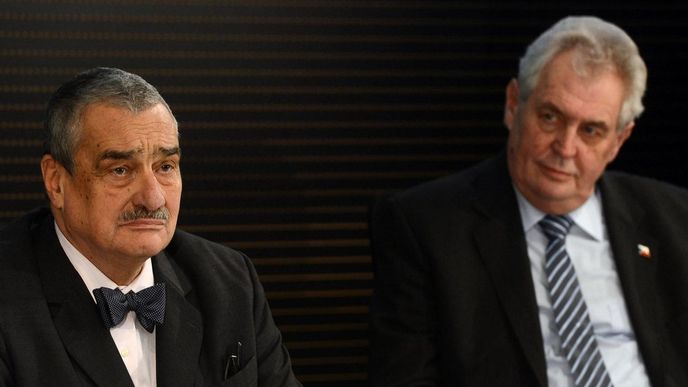 Karel Schwarzenberg a Miloš Zeman