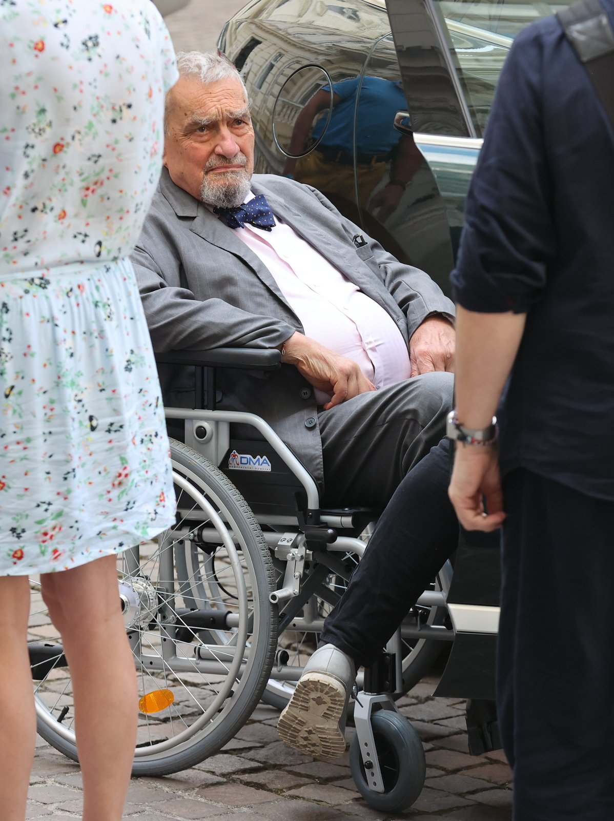 Karel Schwarzenberg ve Varech používá vozík