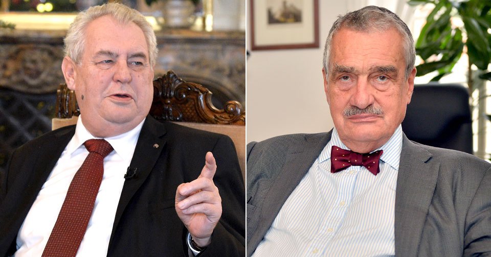 Karel Schwarzenberg a jeho rival z prezidentské volby Miloš Zeman