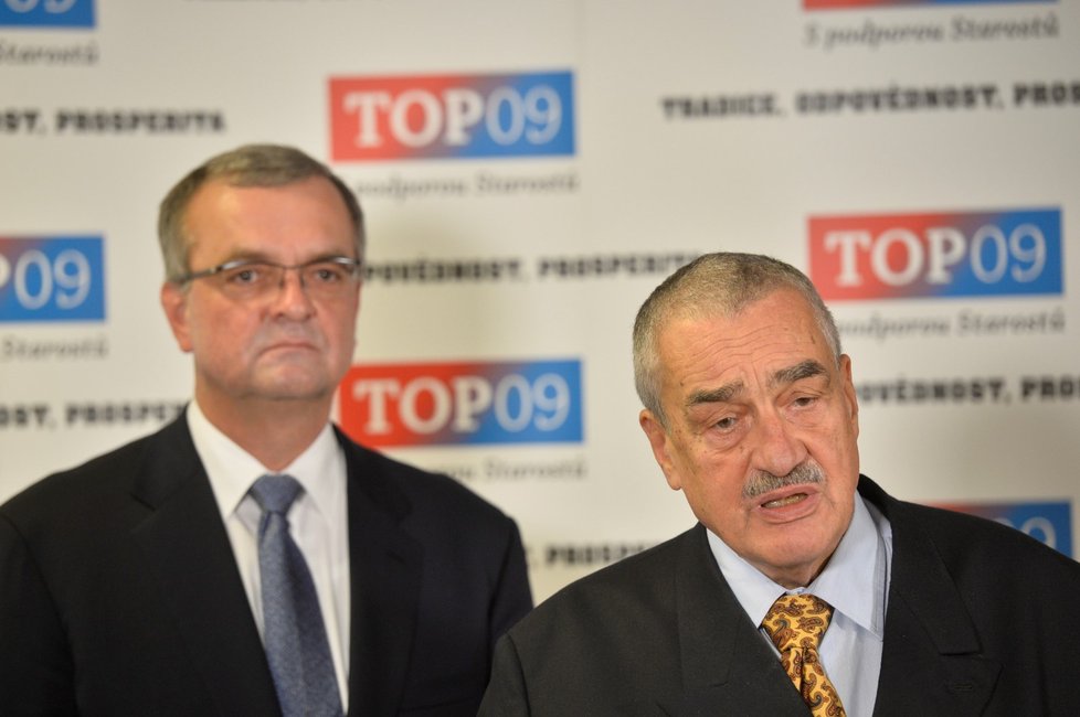 Karel Schwarzenberg a Miroslav Kalousek.