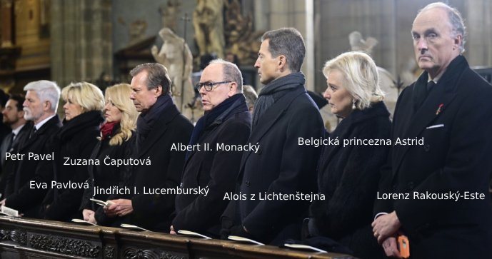 Své sbohem přišli Karlu Schwarzenbergovi dát i zástupci významných šlechtických rodů z celé Evropy