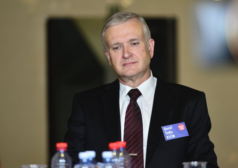 Karel Šidlo (KSČM) během debaty Blesku ke krajským volbám 2016