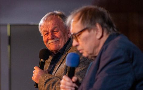 Karel Šíp a Josef Alois Náhlovský 24. února během Minipárty v Nymburce. Bavič v poslední době výrazně zhubl.