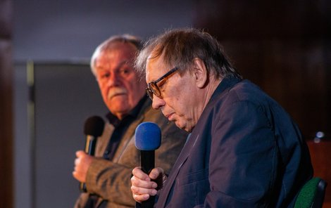 Karel Šíp a Josef Alois Náhlovský 24. února během Minipárty v Nymburce. Bavič v poslední době výrazně zhubl.