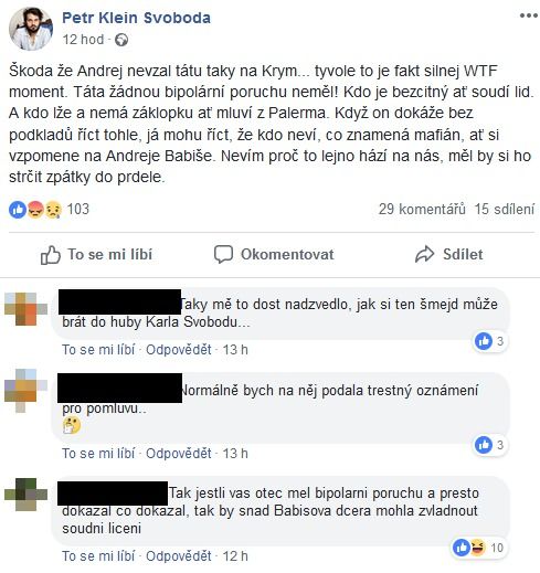 Vyjádření Petra Svobody