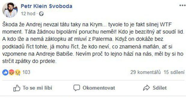 Vyjádření Petra Svobody