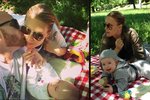 Simona si užívala nedělní piknik s manželem Karlem a synem Brunem.