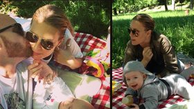 Simona si užívala nedělní piknik s manželem Karlem a synem Brunem.