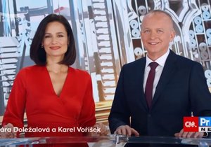 Klára Doležalová a Karel Voříšek na CNN Prima News
