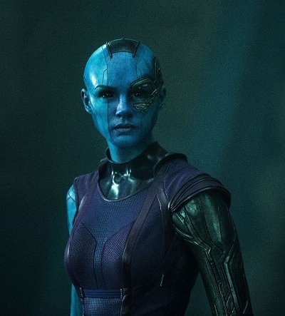 Karen Gillan jako Nebula ve filmu Strážci galaxie