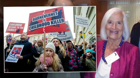 Norská odbornice Kari Killénová, psychologická guru Barnevernetu, proti kterému se protestovalo i v Praze