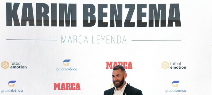 Karim Benzema na vyhlašování cen španělského deníku MARCA