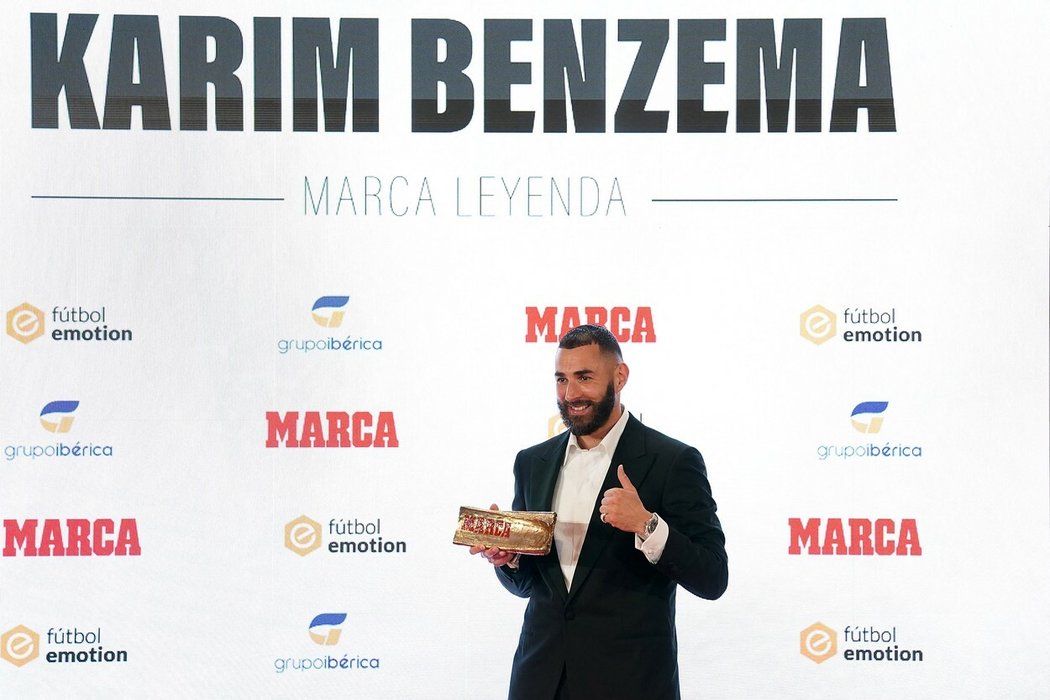 Karim Benzema na yhlašování cen španělského deníku MARCA