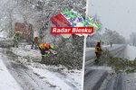 Problémy kvůli sněhu na Karlovarsku (21.4.2024)