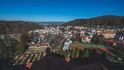 Výhled na centrum města Karlovy Vary z hotelu Imperial