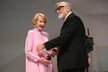 Jiří Bartoška a Daniela Kolářová. Slavnostní zakončení 57. ročníku Mezinárodního filmového festivalu Karlovy Vary