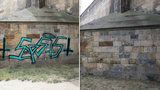 Graffiti z Karlova mostu přes noc záhadně zmizelo: Odstranili ho neodborně, pilíř se musí dočistit