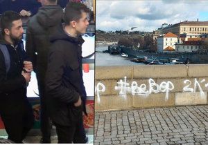 Policie už našla vandaly, kteří posprejovali Karlův most. Žijí ve Francii.