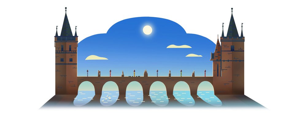 Google k 660. výročí postavení základního kamene Karlova mostu připravil animovaný Doodle.