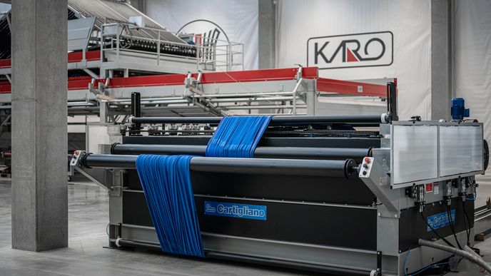 Zařízení v novém výrobním závodě společnosti Karo Leather v Brtnici na Vysočině. Donedávna firma zpracovávala kůže pouze v nedalekém Boršově.