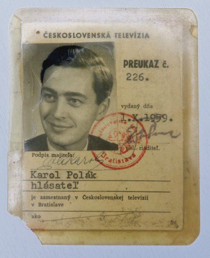 Tento průkaz Polák dostal, když začal v roce 1959 pracovat v Československé televizi.