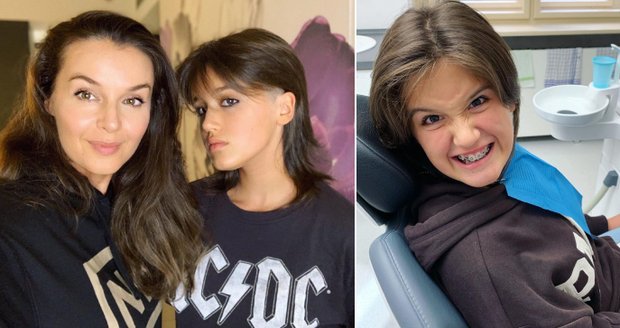 Karolína, dcera Ivy Kubelkové, má rovnátka.