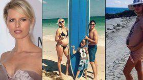 Karolína Kurková si užívá dovolené na Miami Beach. V černých bikinách ukázala těhotenské bříško.