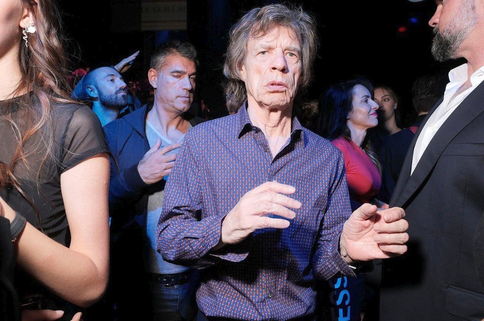 Mick Jagger na party