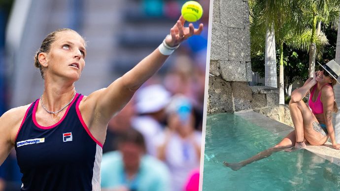 Karolína Plíšková trénovala mezi palmami.
