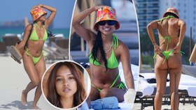 Karrueche Tran dováděla na pláži