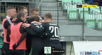 SESTŘIH: Karviná - Bohemians 1:1. Bod při premiéře nového kouče zařídil Květ