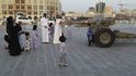 Lidé v katarském hlavním městě Dauhá
