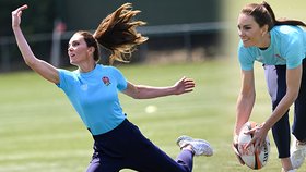 Princezna Kate si zahrála drsnou hru rugby.