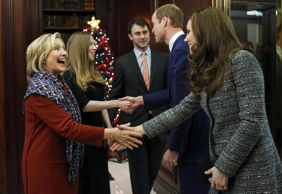 Hillary Clinton byla z návštěvy britského královského páru nadšená.