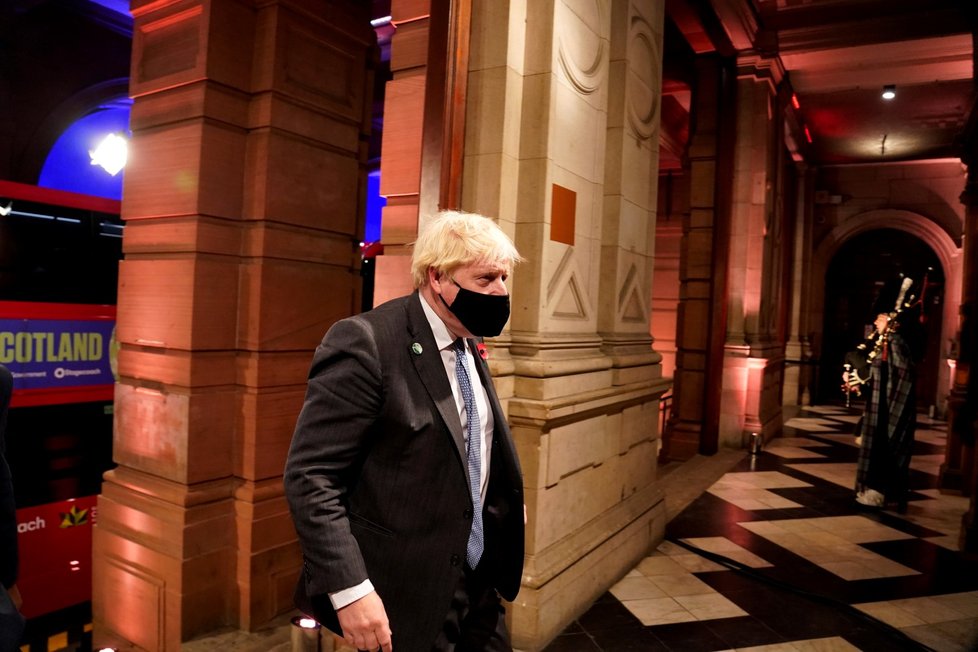 Britský premiér Boris Johnson při slavnostní recepci v Glasgow