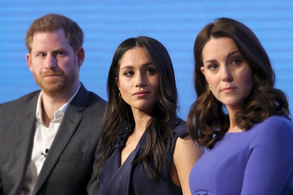 Princ Harry, Meghan Markle a Kate Middleton.