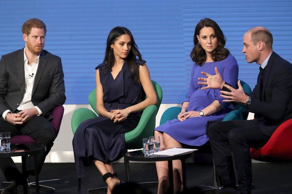 Princ Harry, Meghan Markle, Kate Middleton a princ William