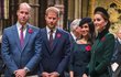 Princové William a Harry s manželkami Kate a Meghan.